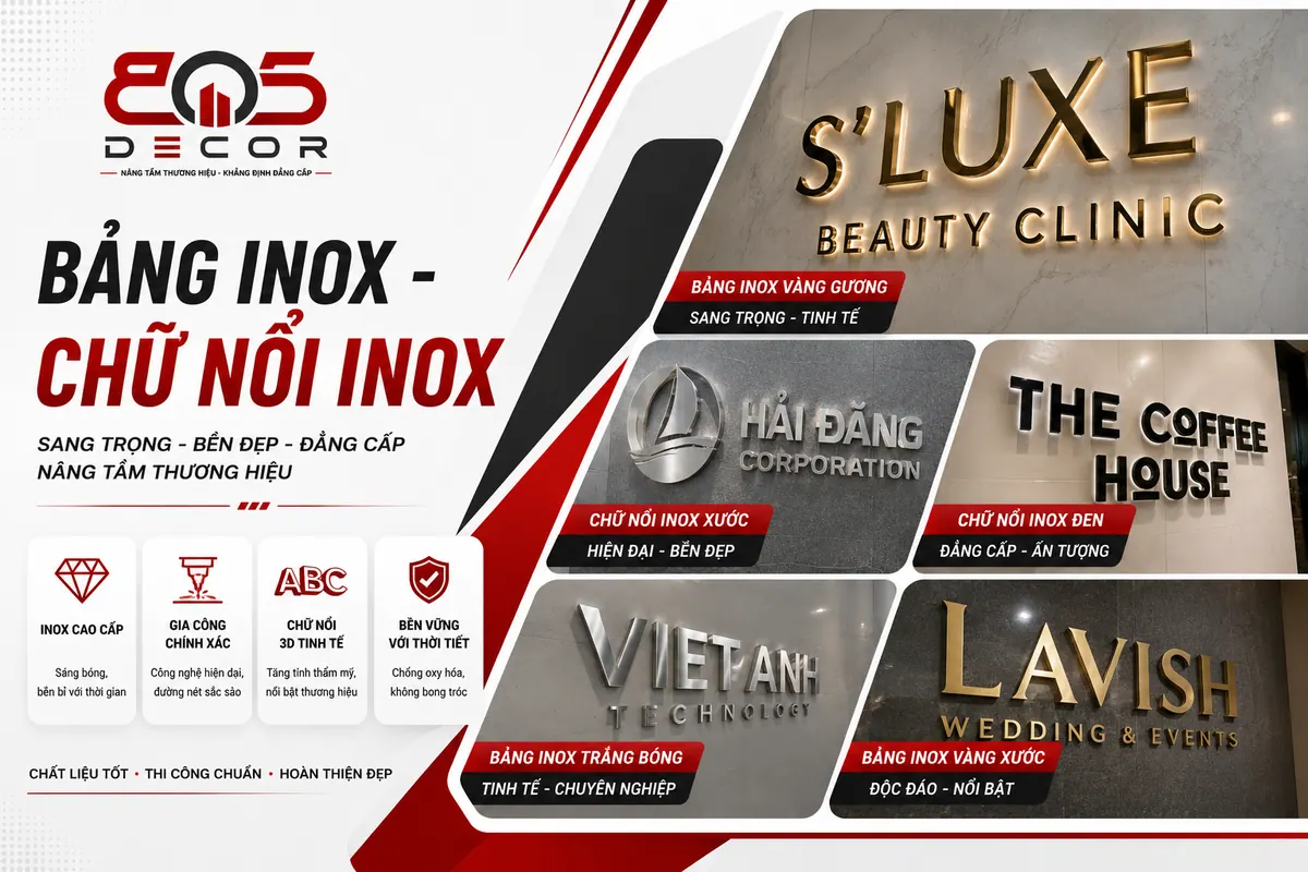 Chữ nổi inox