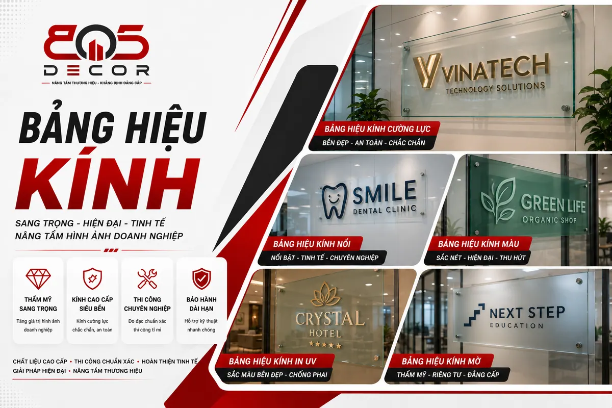 Thi công bảng hiệu kính